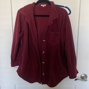 Fleece, maroon, button up